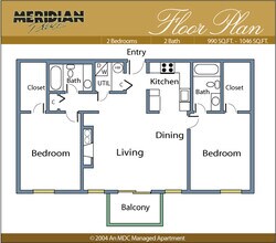 2 Bed/2 Bath-916 004F floor plan